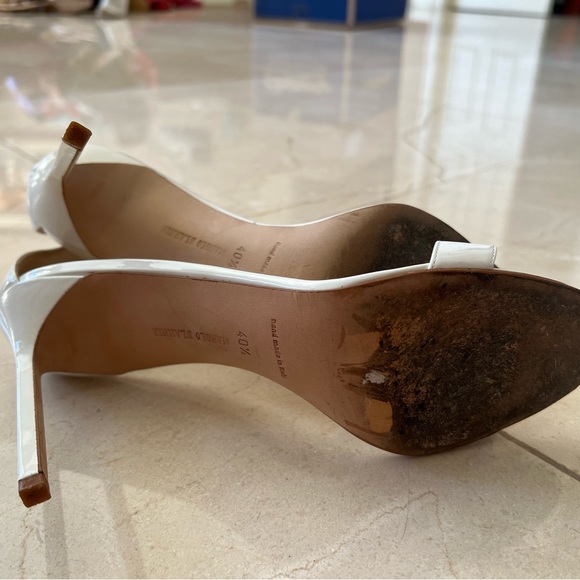 Manolo Blahnik Shoes Manolo Blahnik White Patent Leather Chaos Pump